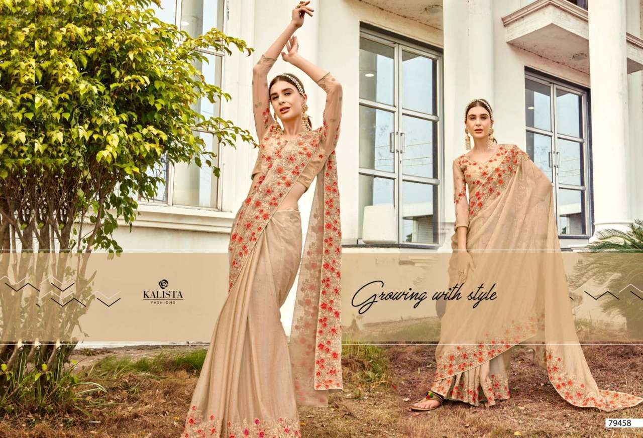 KALISTA HARLEEN GOLD TRADITIONAL WEAR FANCY SAREE SUPPLIER