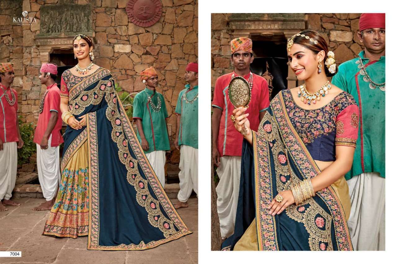 KHWAAB VOL 17 BY KALISTA SILK HEAVY EMBROIDERY WEDDING FANCY SAREE