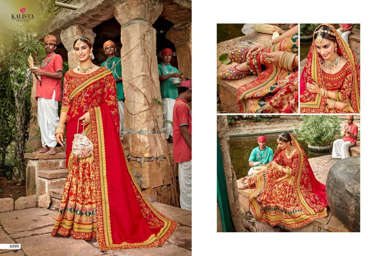 KHWAAB VOL 17 BY KALISTA SILK HEAVY EMBROIDERY WEDDING FANCY SAREE