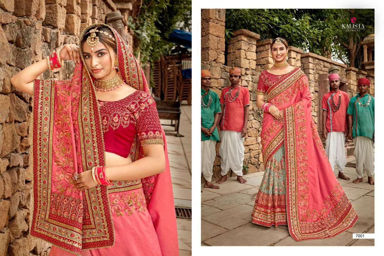 KHWAAB VOL 17 BY KALISTA SILK HEAVY EMBROIDERY WEDDING FANCY SAREE