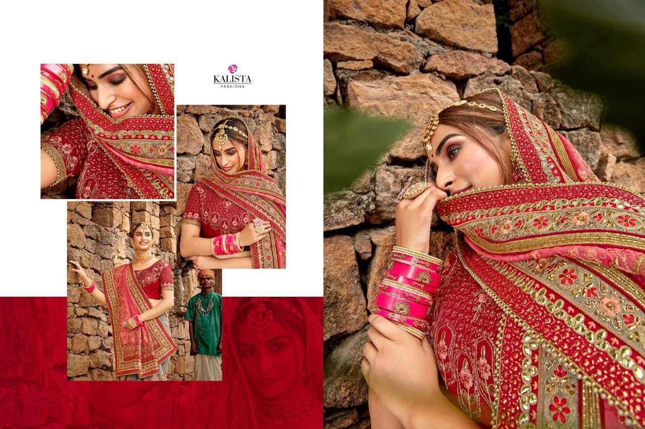 KHWAAB VOL 17 BY KALISTA SILK HEAVY EMBROIDERY WEDDING FANCY SAREE