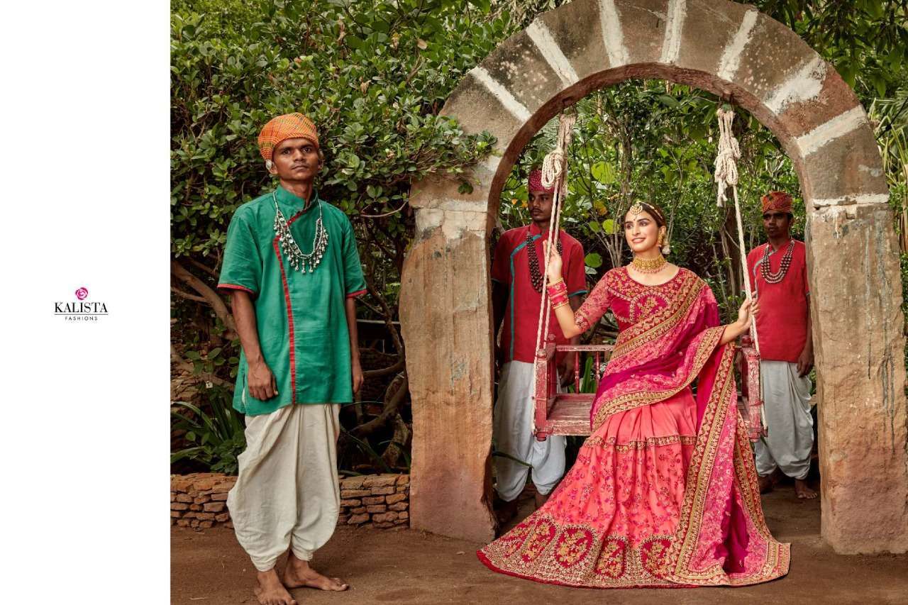 KHWAAB VOL 17 BY KALISTA SILK HEAVY EMBROIDERY WEDDING FANCY SAREE