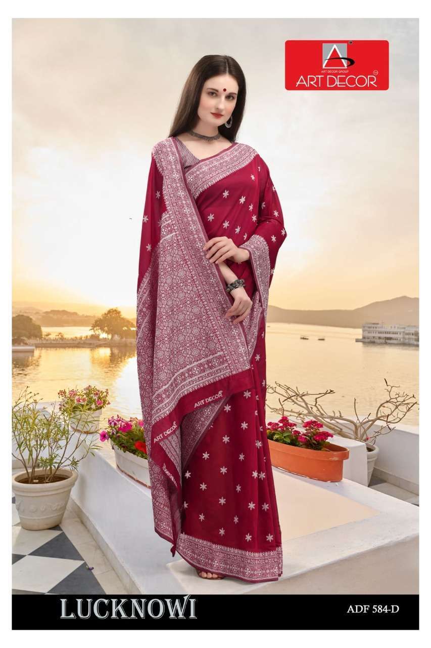 LUCKNOWI BY ART DECOR HANDLOOM COTTON FANCY SAREES