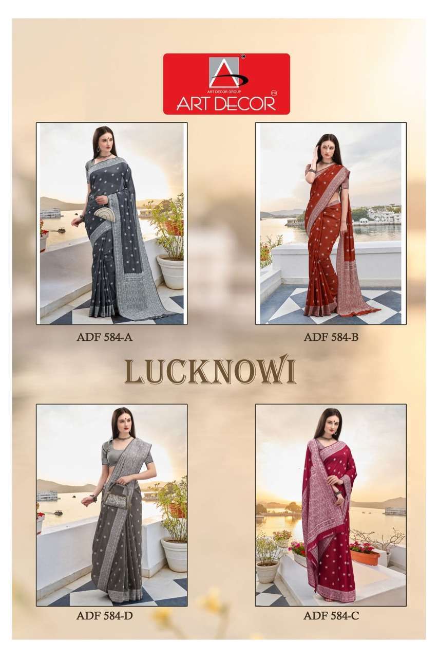 LUCKNOWI BY ART DECOR HANDLOOM COTTON FANCY SAREES