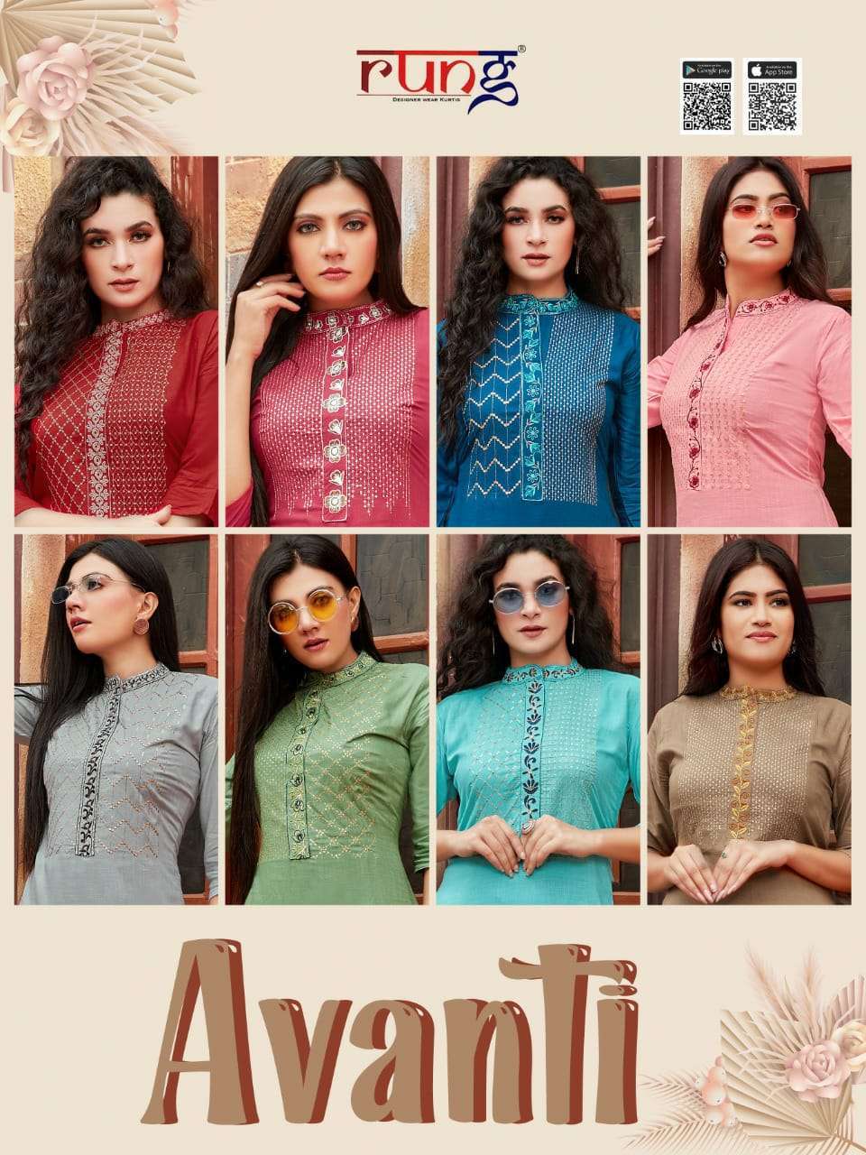RUNG AVANTI SLUB RAYON KURTI WITH PANT CATALOGUE