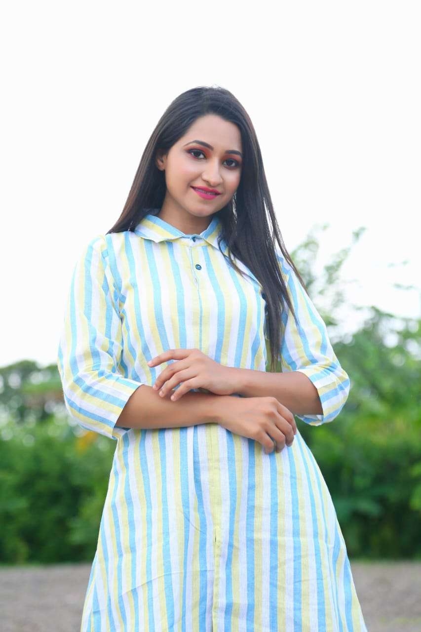 BT-21 DESIGNER PURE SOUTH COTTON SHIRT TYPE KURTI PLAZO SET