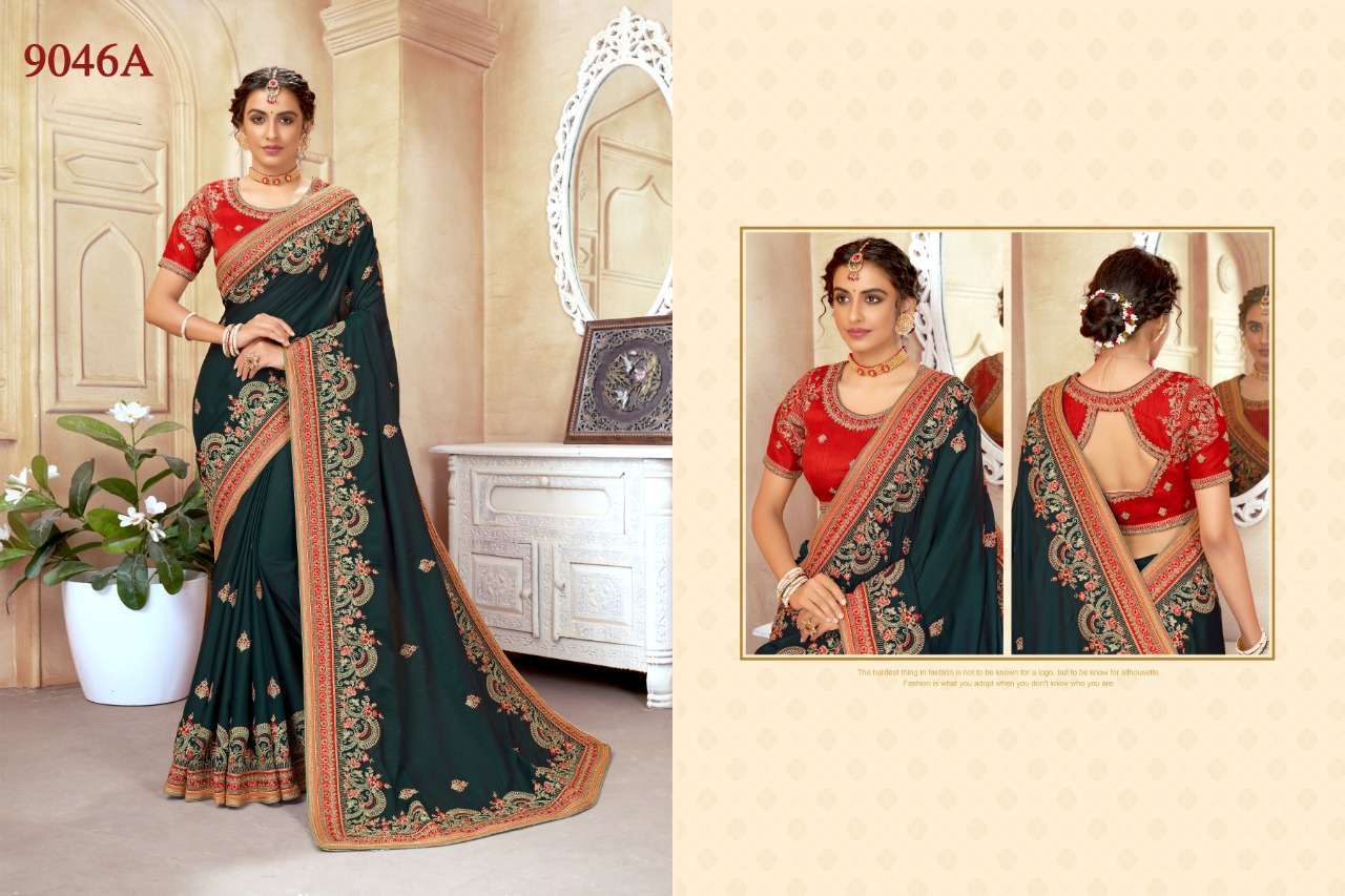 heritage vol 11 series 9045-9049 heavy fancy embroidered saree