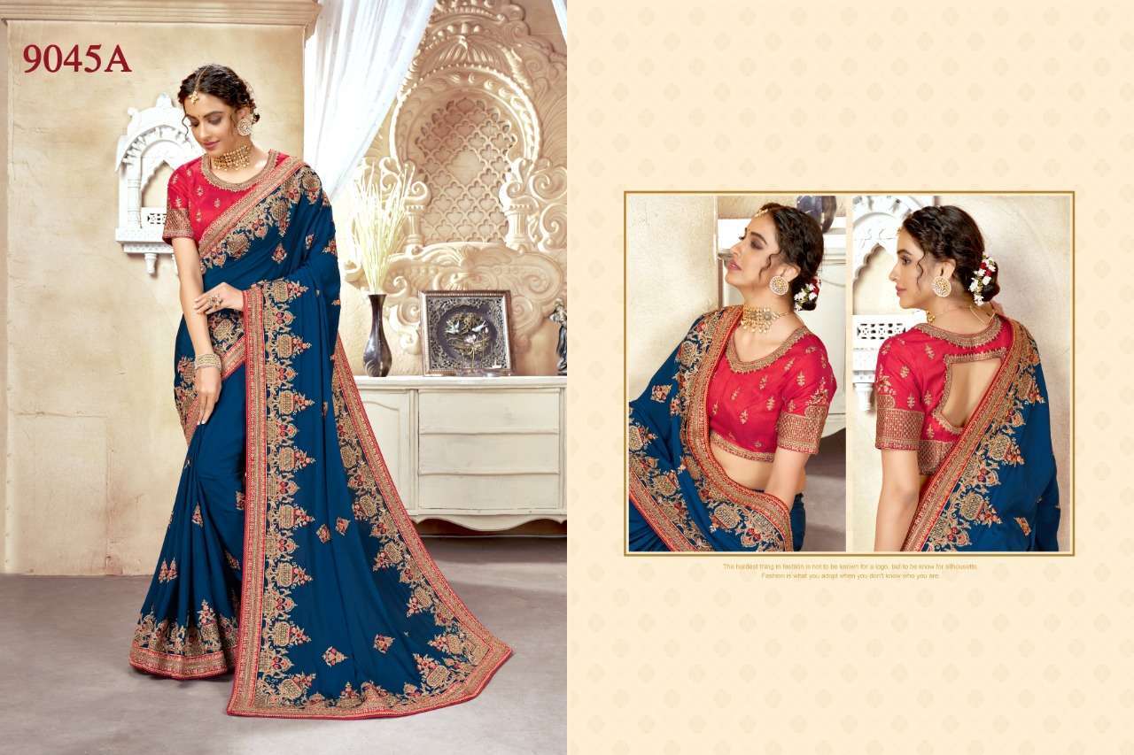 heritage vol 11 series 9045-9049 heavy fancy embroidered saree