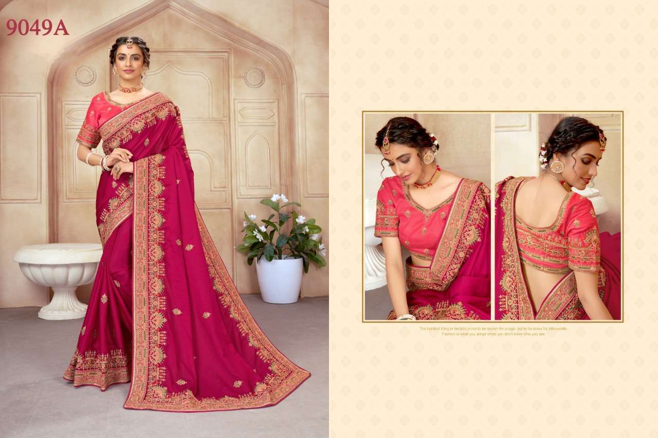 heritage vol 11 series 9045-9049 heavy fancy embroidered saree