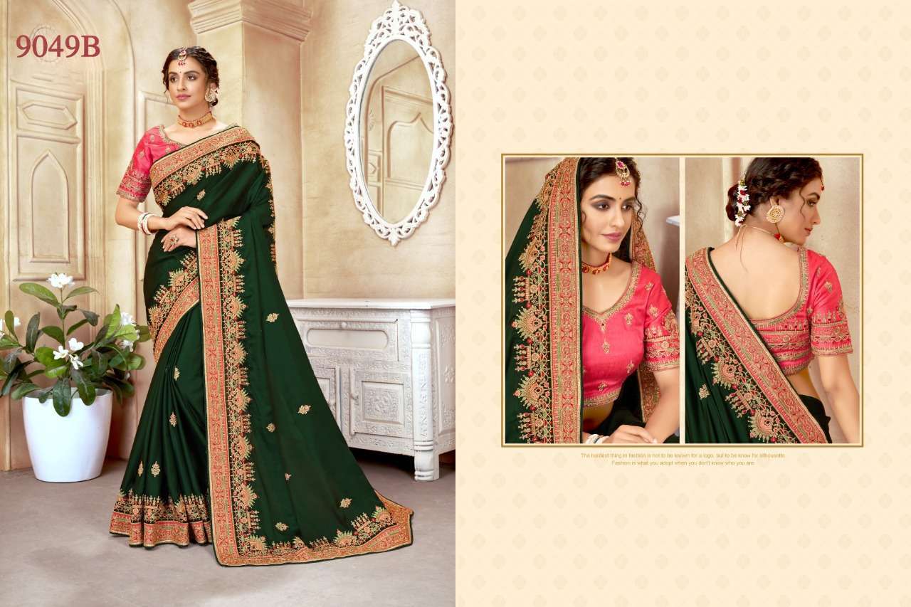 heritage vol 11 series 9045-9049 heavy fancy embroidered saree