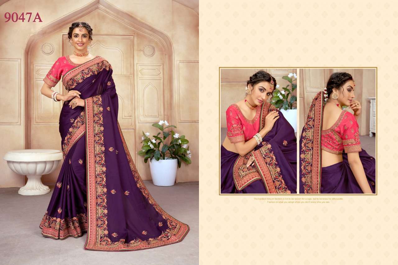 heritage vol 11 series 9045-9049 heavy fancy embroidered saree