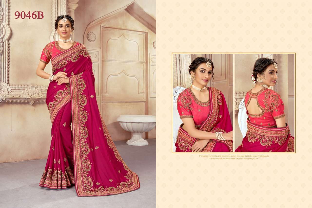 heritage vol 11 series 9045-9049 heavy fancy embroidered saree