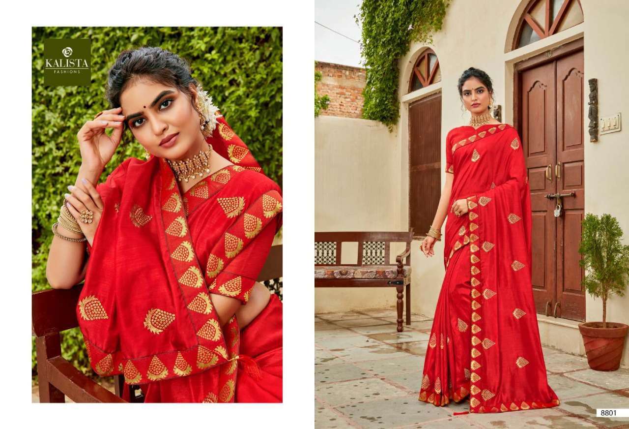 kalista superhit series 8801-8808 pure vichitra silk saree