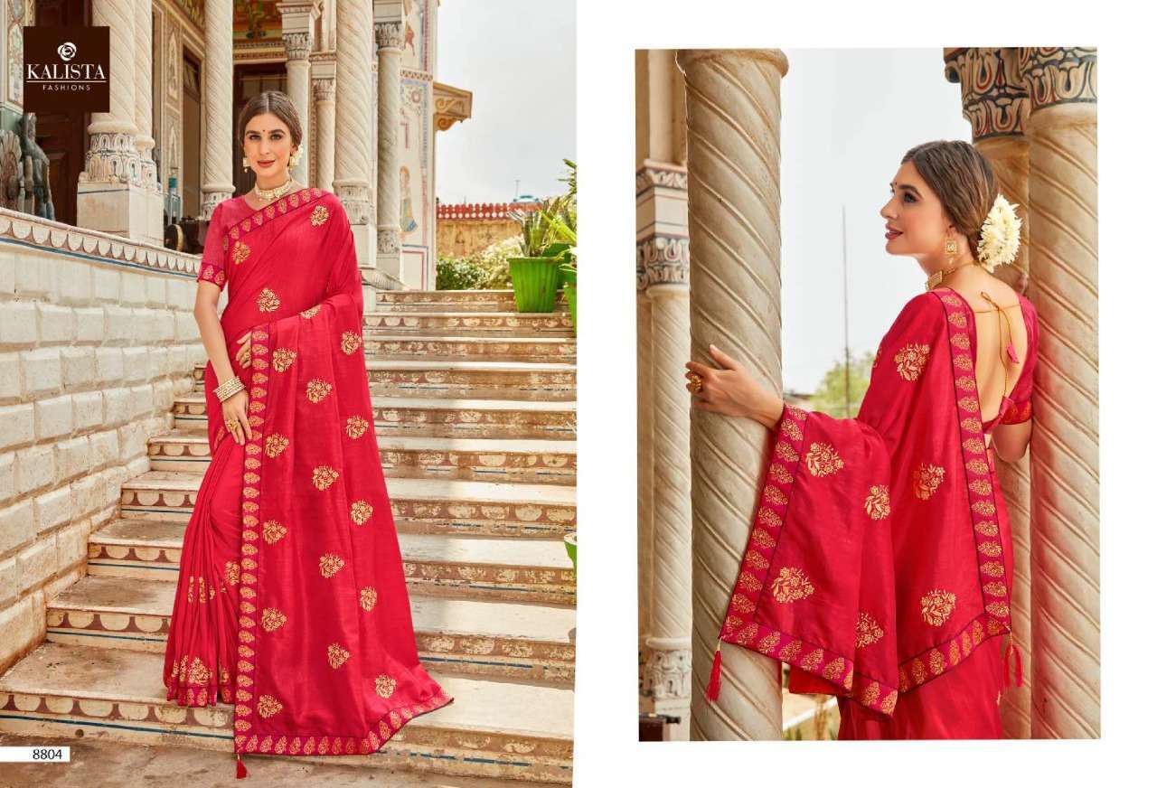 kalista superhit series 8801-8808 pure vichitra silk saree