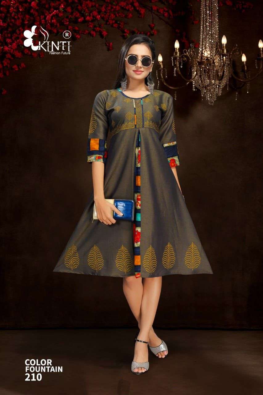 kinti color fountain vol 2 series 201-210 rayon two tone Kurtis