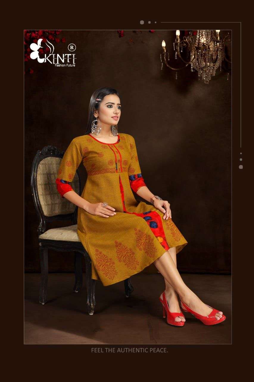 kinti color fountain vol 2 series 201-210 rayon two tone Kurtis