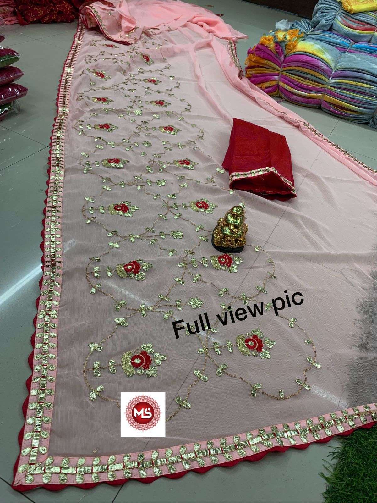 MS BRAND DESIGNER CHIFFON GOTTAPARTI WORK SAREE 