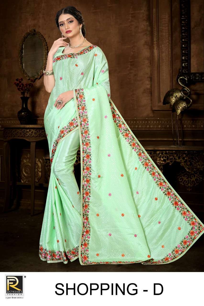 ranjna saree shopping crape silk thread work saree collection