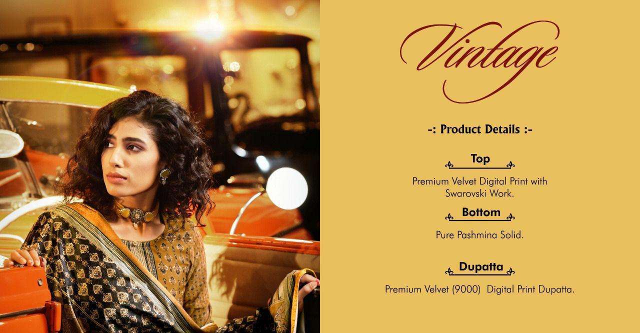 sargam vintage series 252001-252006 pure velvet suit