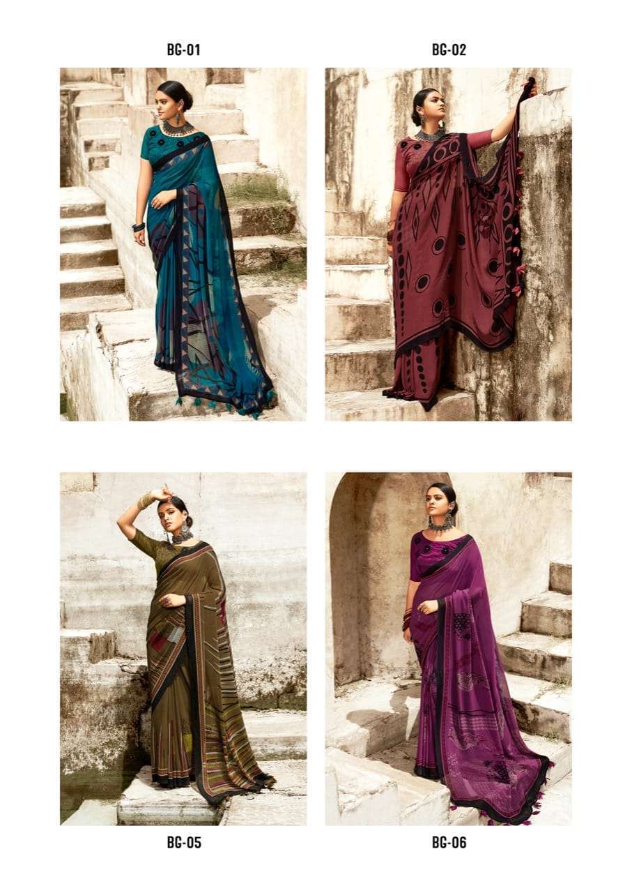 sr brand black georgette series 01-08 black georgette with swaroski work saree
