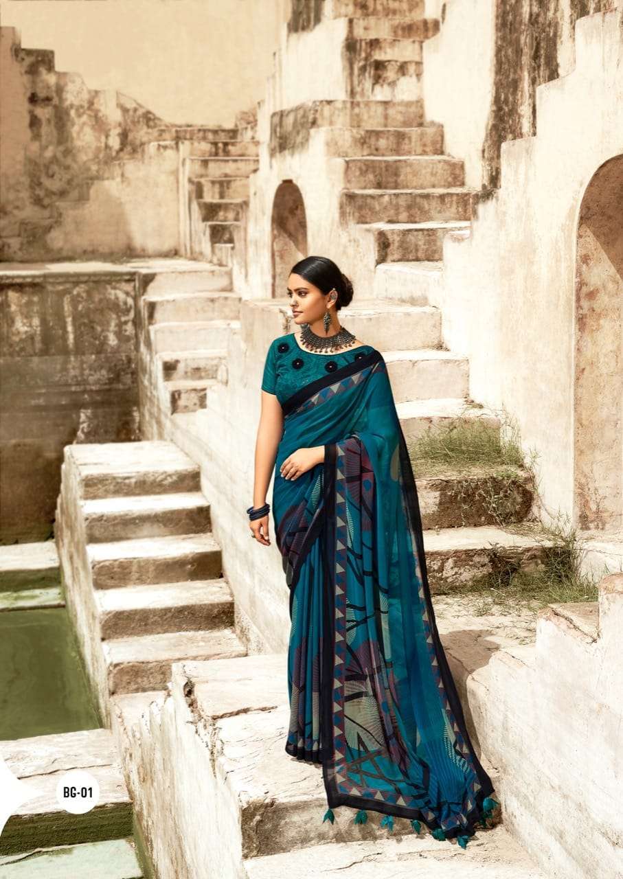 sr brand black georgette series 01-08 black georgette with swaroski work saree