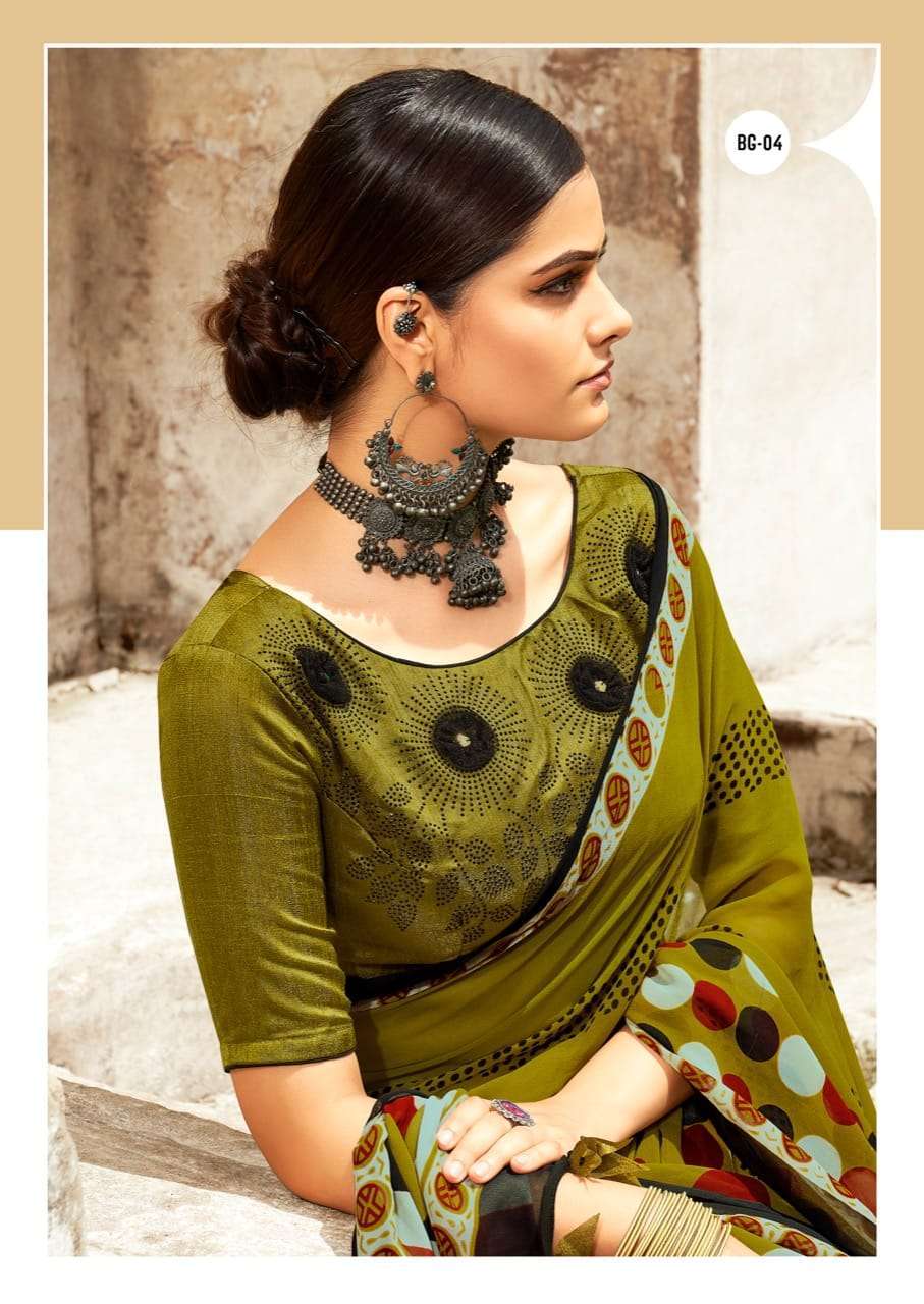 sr brand black georgette series 01-08 black georgette with swaroski work saree