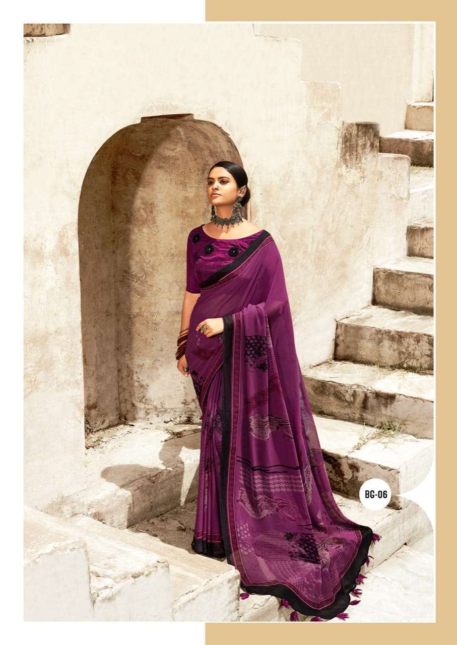 sr brand black georgette series 01-08 black georgette with swaroski work saree