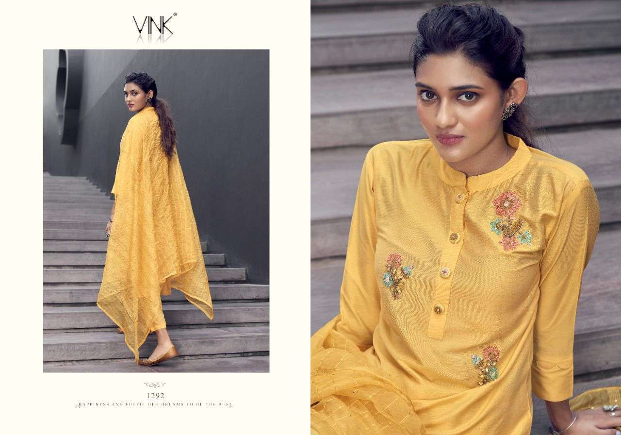 vink victoria series 1291-1296 applique organza handwork silk suit 