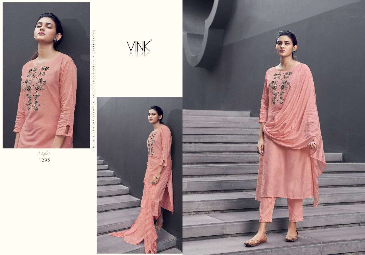 vink victoria series 1291-1296 applique organza handwork silk suit 