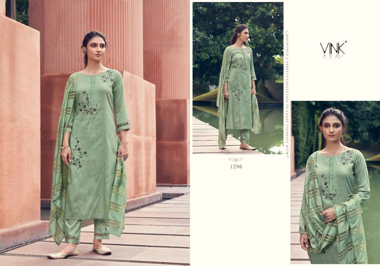 vink victoria series 1291-1296 applique organza handwork silk suit 