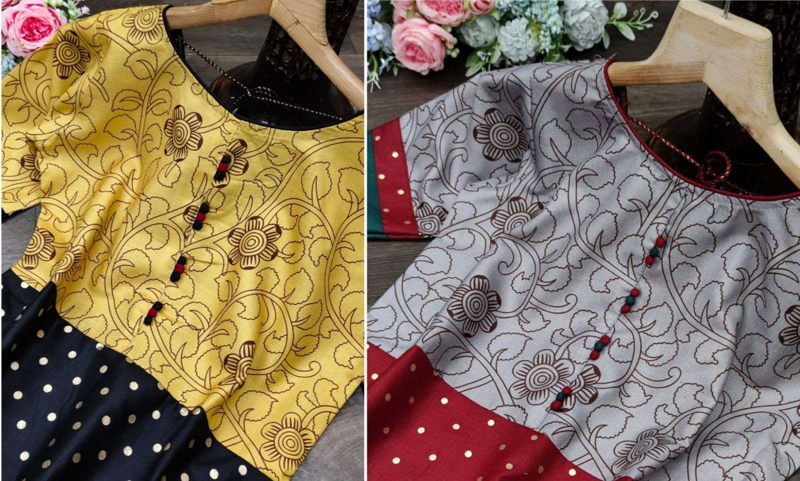 2 COLOR DESIGNER RAYON SLUB KURTI 