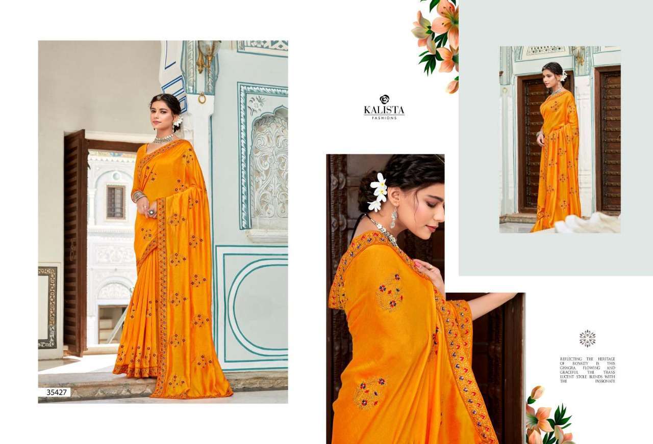 kalista fashions radhika series 35426-35433 vichitra with diamond saree