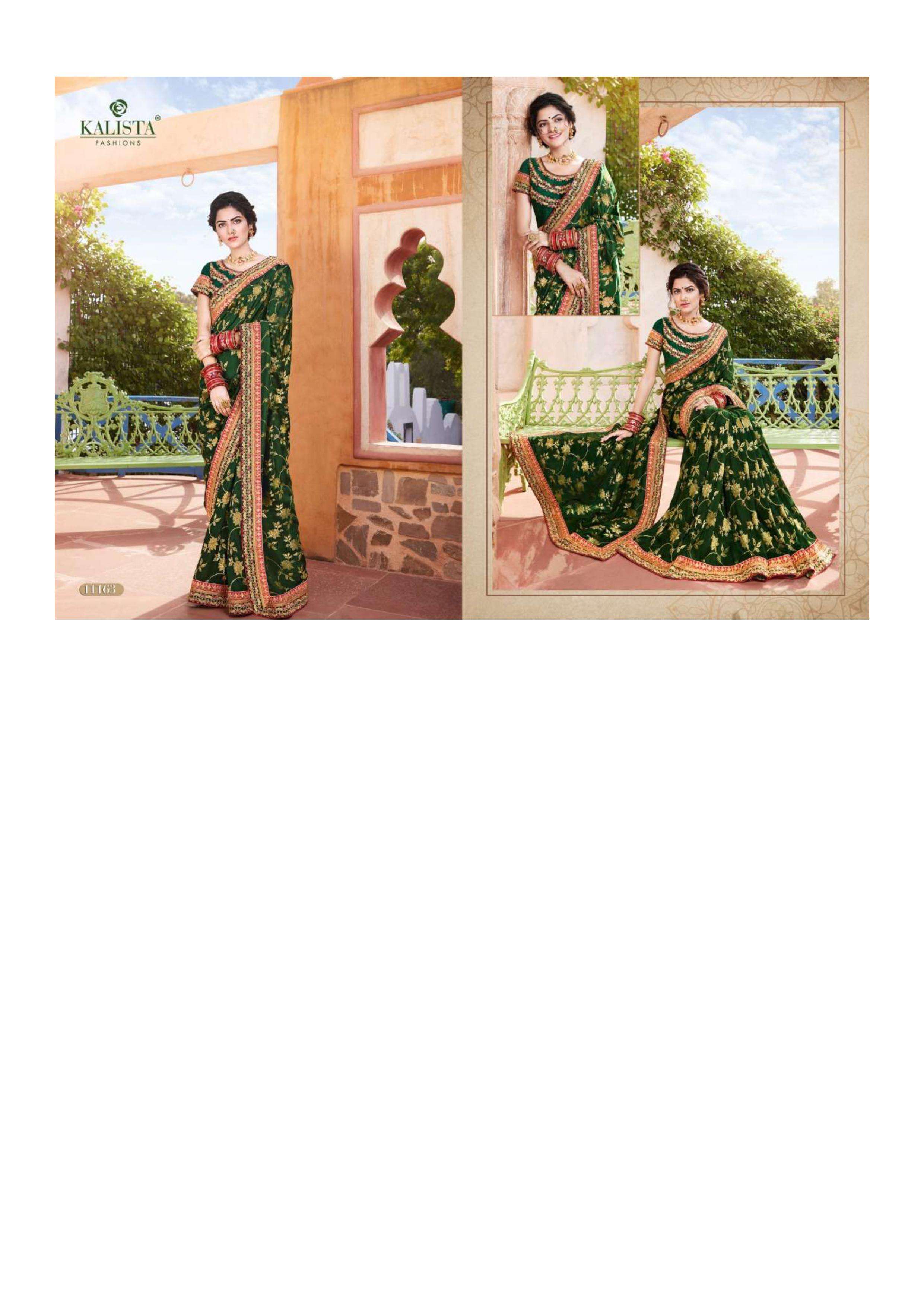 kalista kohinoor gold series 11161-111 Heavy imported fabric saree