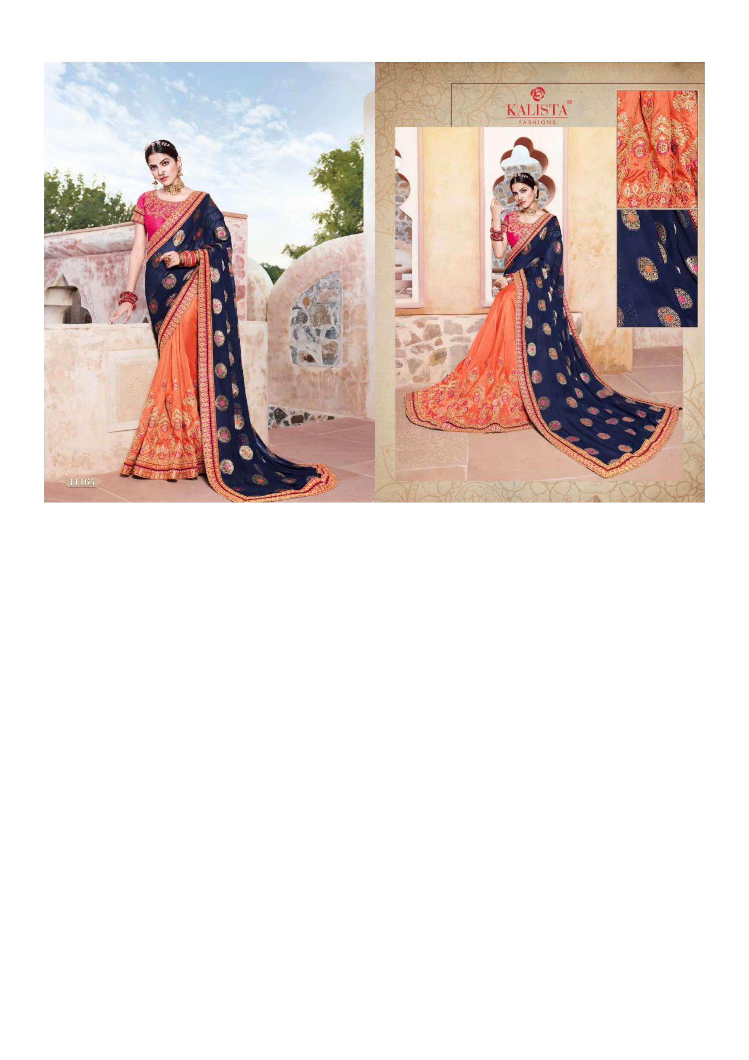 kalista kohinoor gold series 11161-111 Heavy imported fabric saree