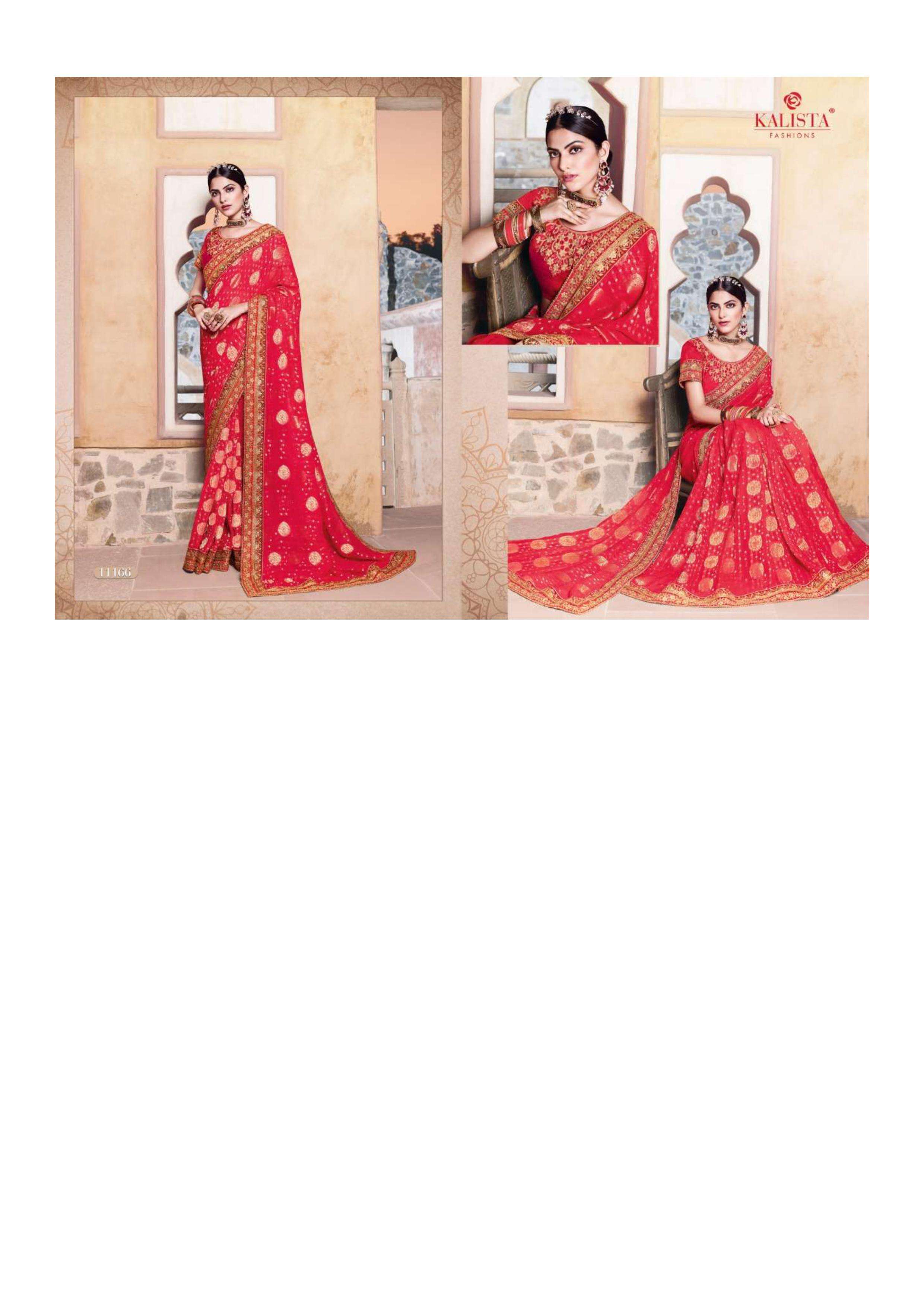 kalista kohinoor gold series 11161-111 Heavy imported fabric saree