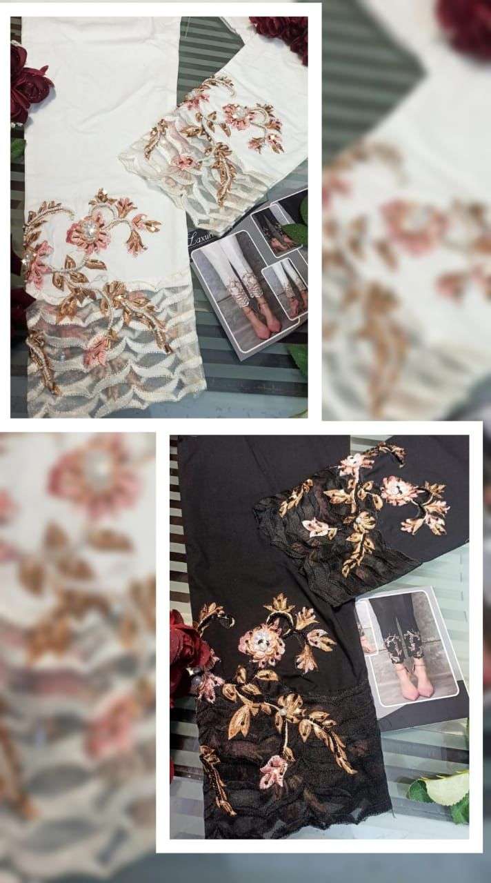 Suryavansi Creation - Designer cigarette pants (6) Here Comes Ur Hot🔥🔥  embroidered patchwork with 3D Flower Motifs cigarette pants Upgrade ur  Wardrobe & make ur own Style Statement with ➖➖➖➖➖➖➖ IN