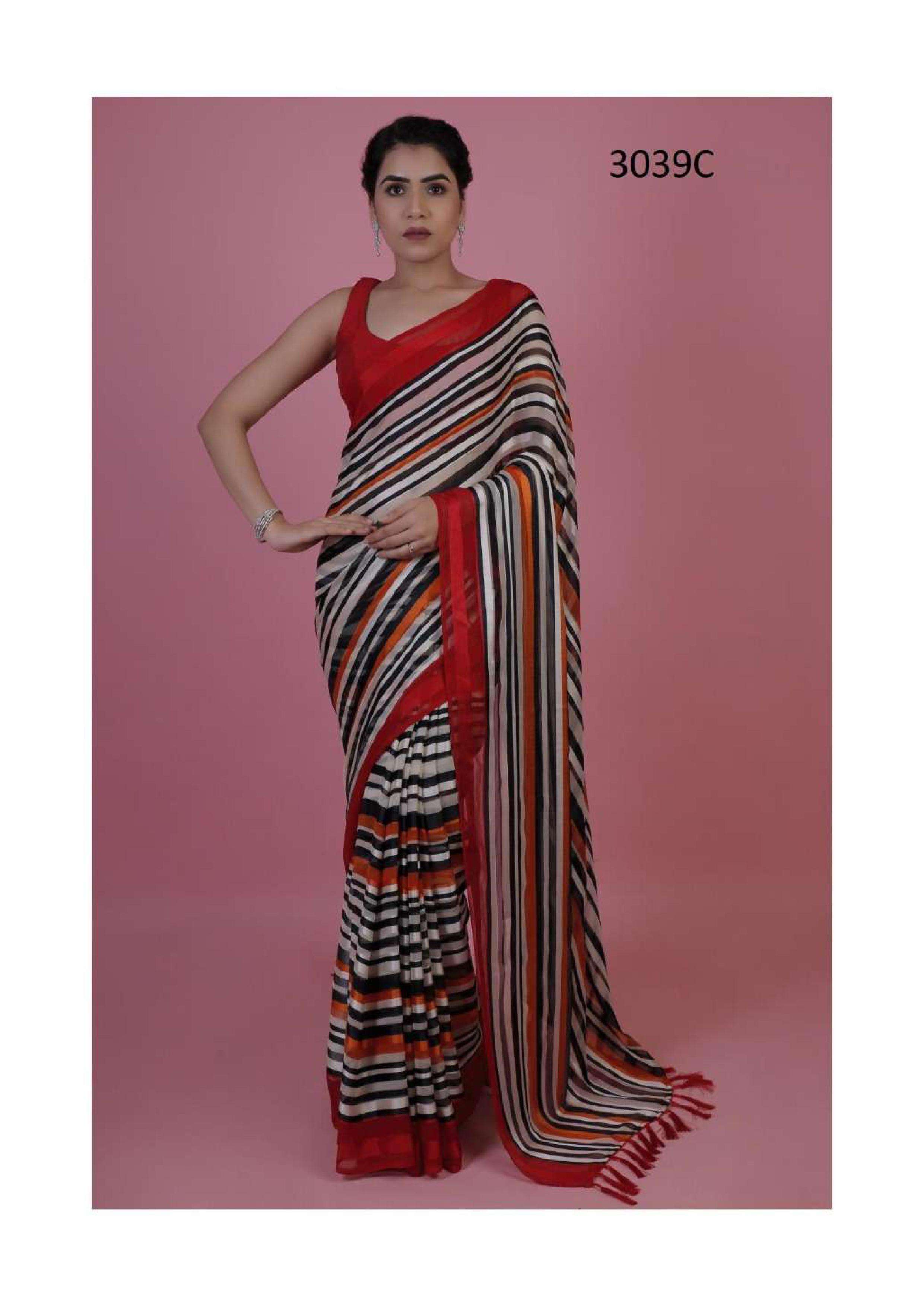 manjula 3039 design colors chiffon satin patta fancy saree