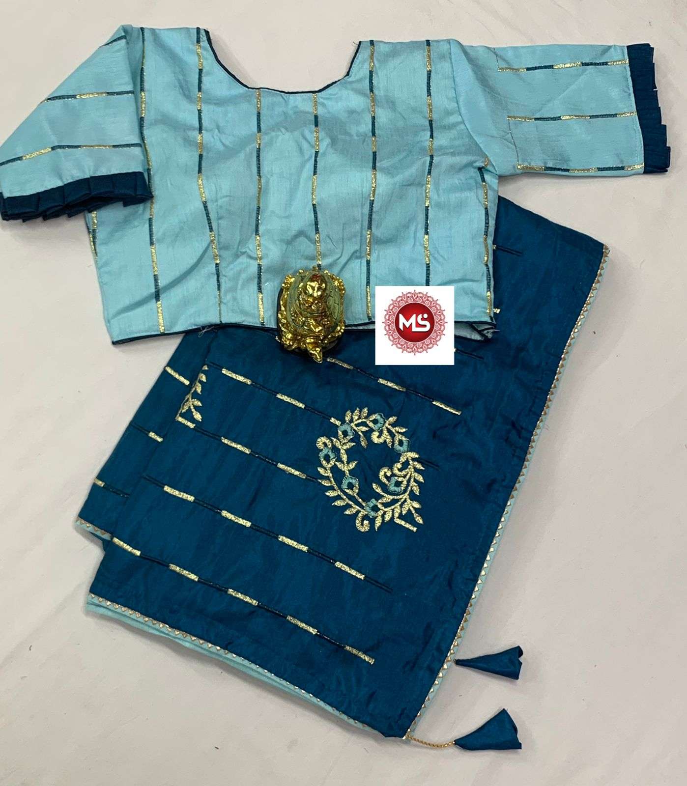 MS BRAND DESIGNER DOLLA EMBROIDERY WORK SAREES