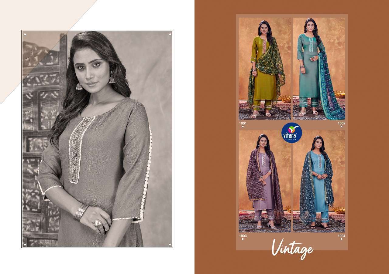 vitara fashion vintage series 1001-1004 jumbo dobhi silk suit