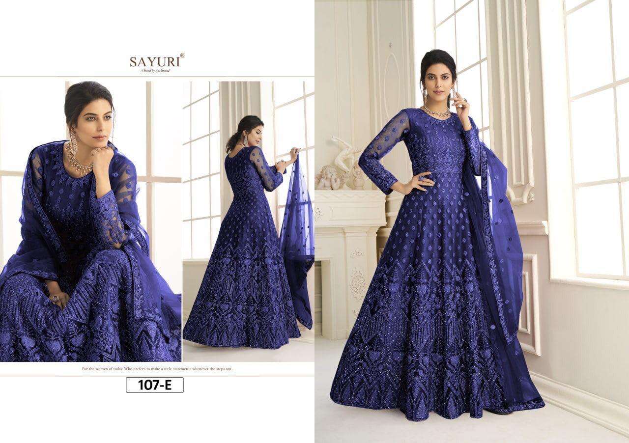 AASHIRWAD AARUSHI SAYURI 107 COLORS DESIGNER HEAVY NET SUIT 
