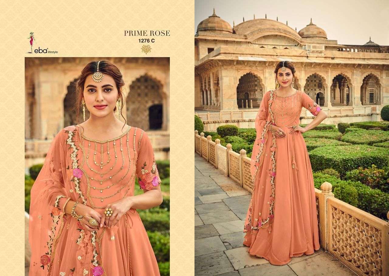 EBA PRIME ROSE COLOR EDISON VOL-2 DESIGNER PURE GEORGETTE SUIT 