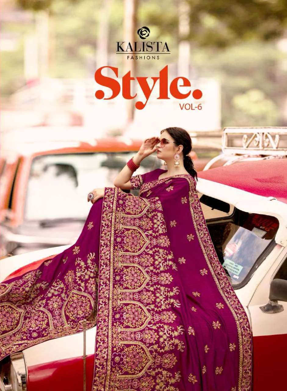 kalista style vol 6 series 53042-53049 vichitra silk saree