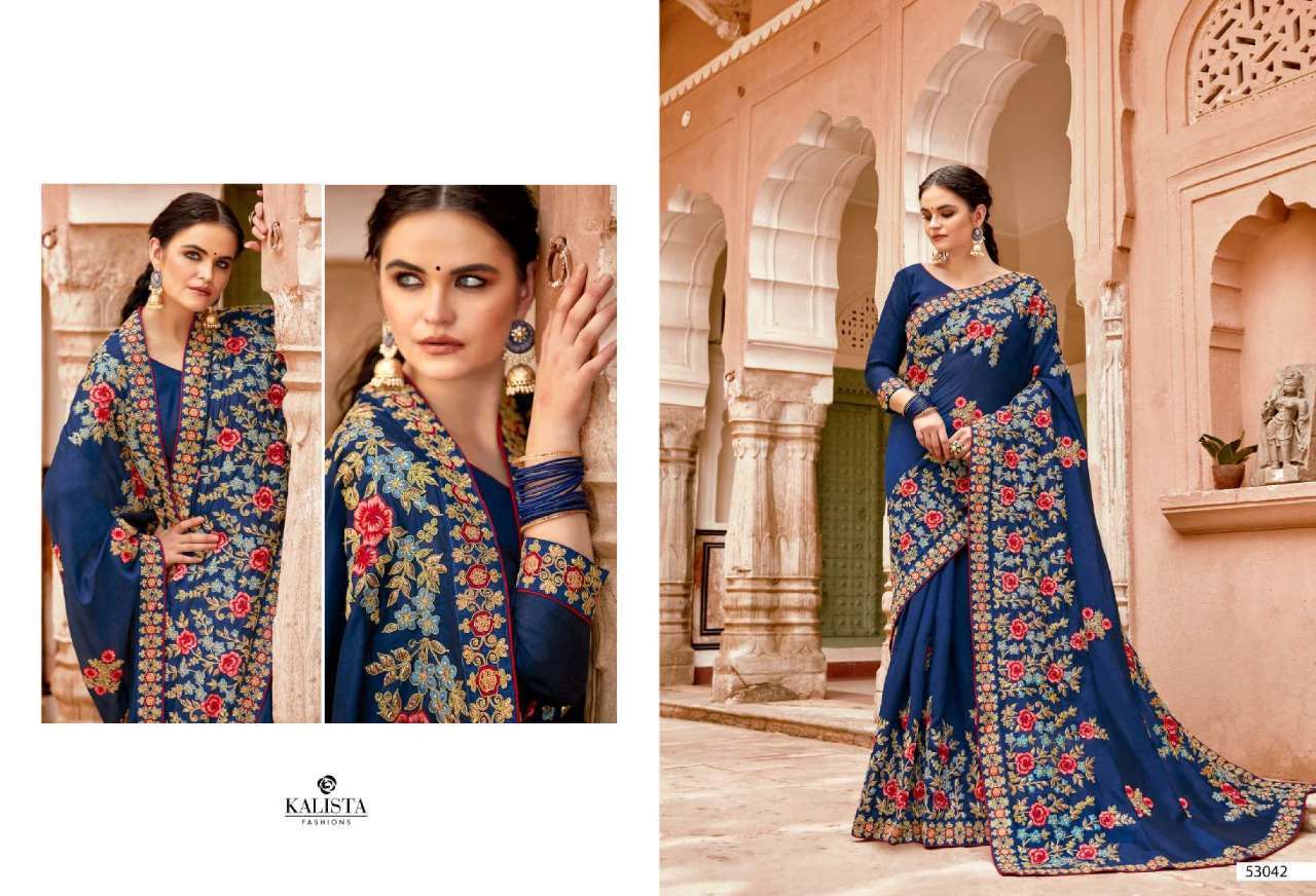 kalista style vol 6 series 53042-53049 vichitra silk saree