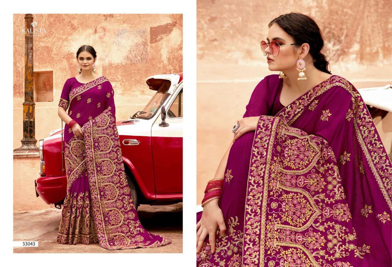 kalista style vol 6 series 53042-53049 vichitra silk saree