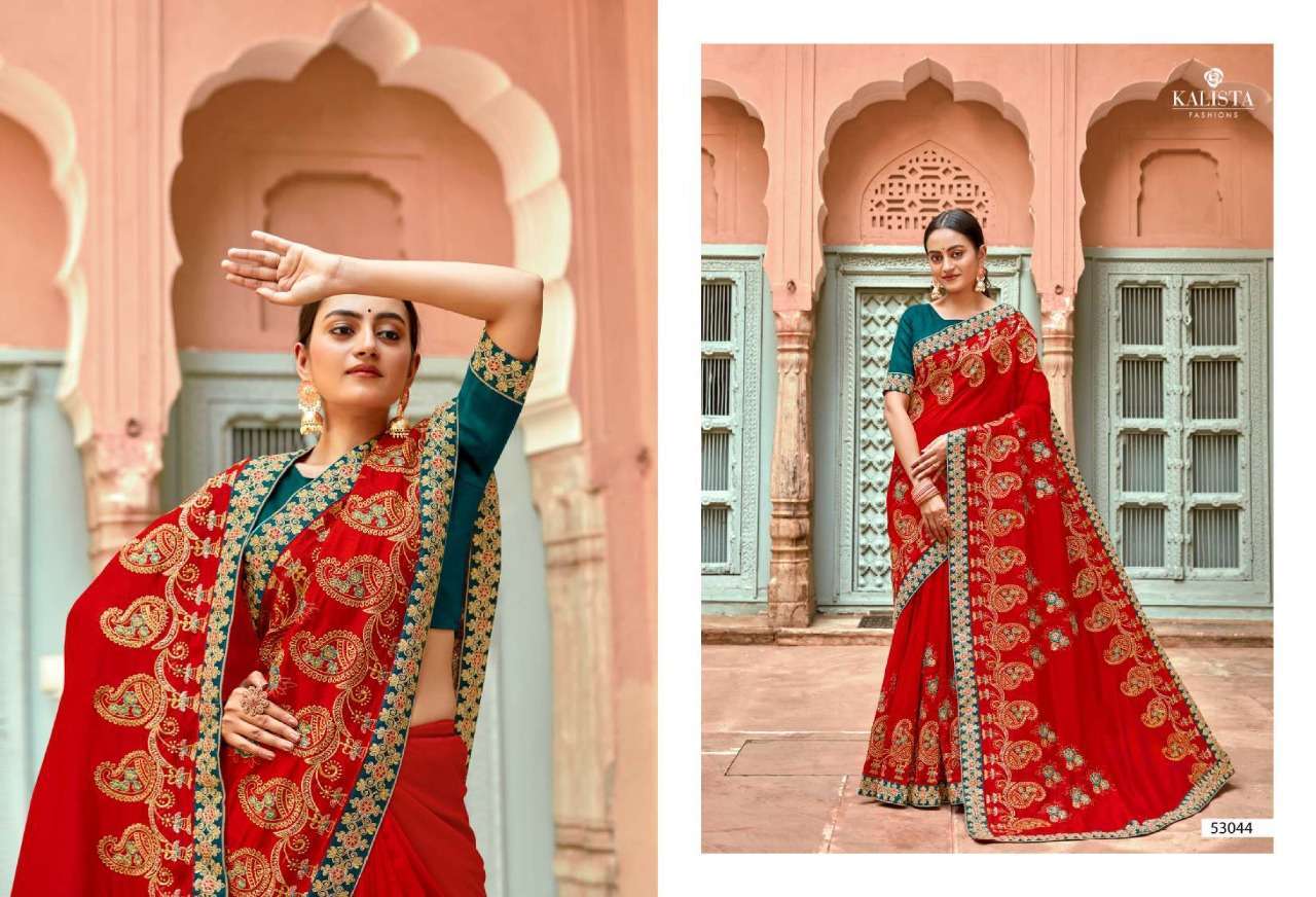 kalista style vol 6 series 53042-53049 vichitra silk saree