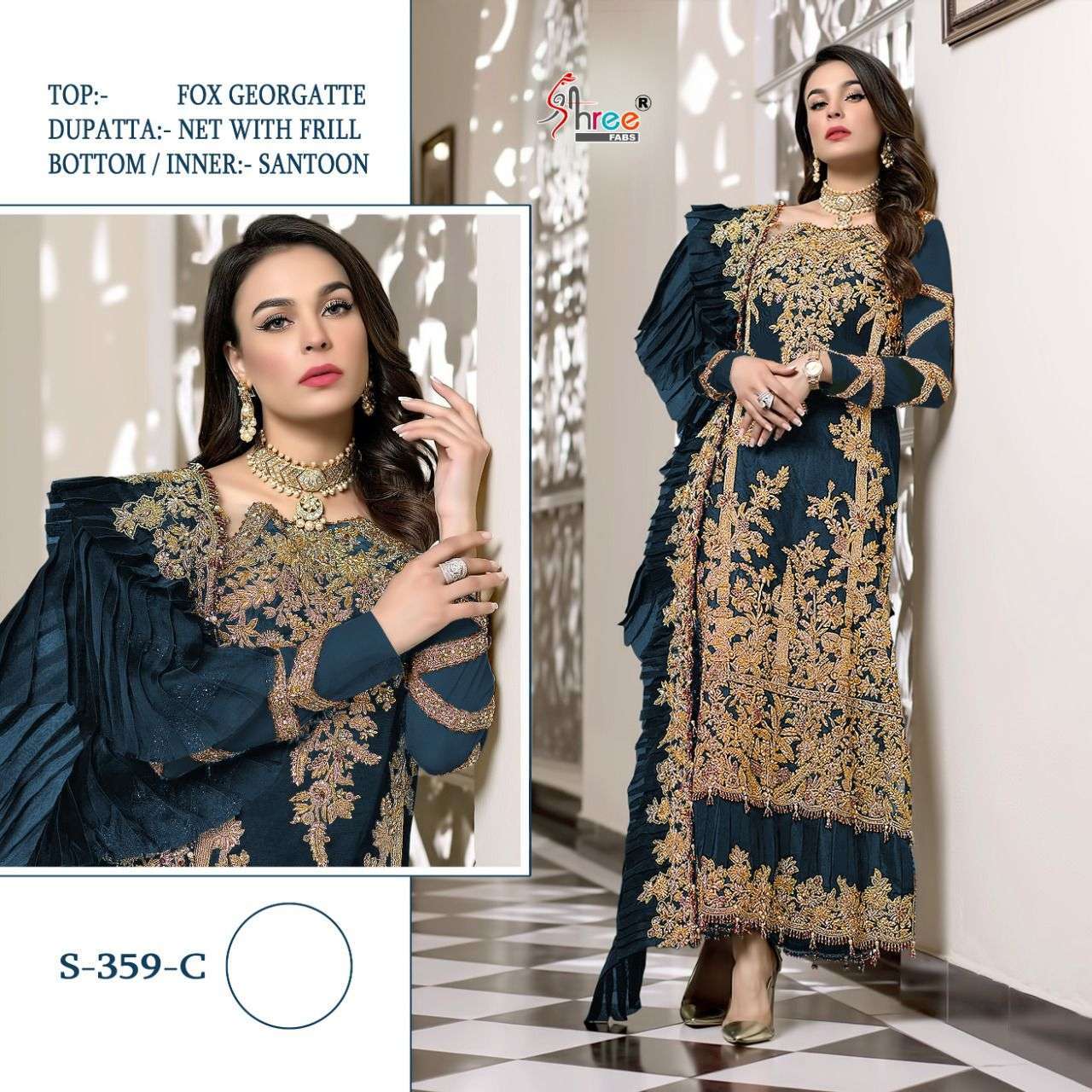 shree fab s-359 colors georgette pakistani suit