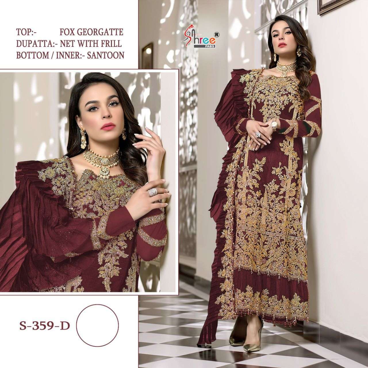 shree fab s-359 colors georgette pakistani suit