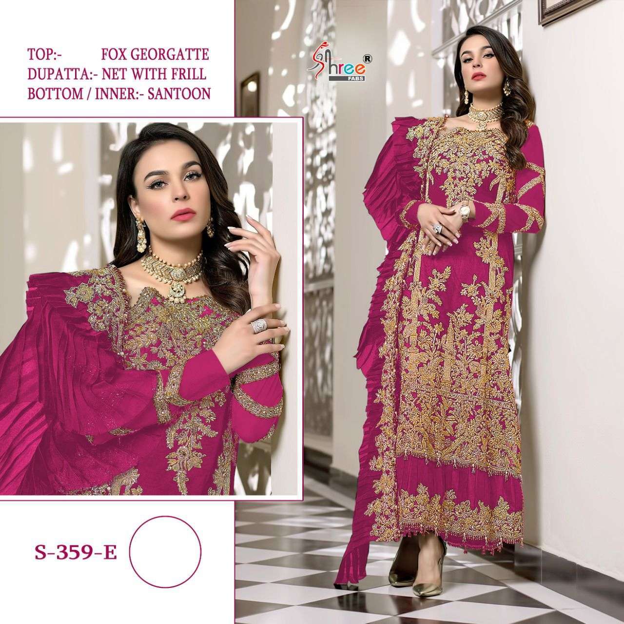 shree fab s-359 colors georgette pakistani suit