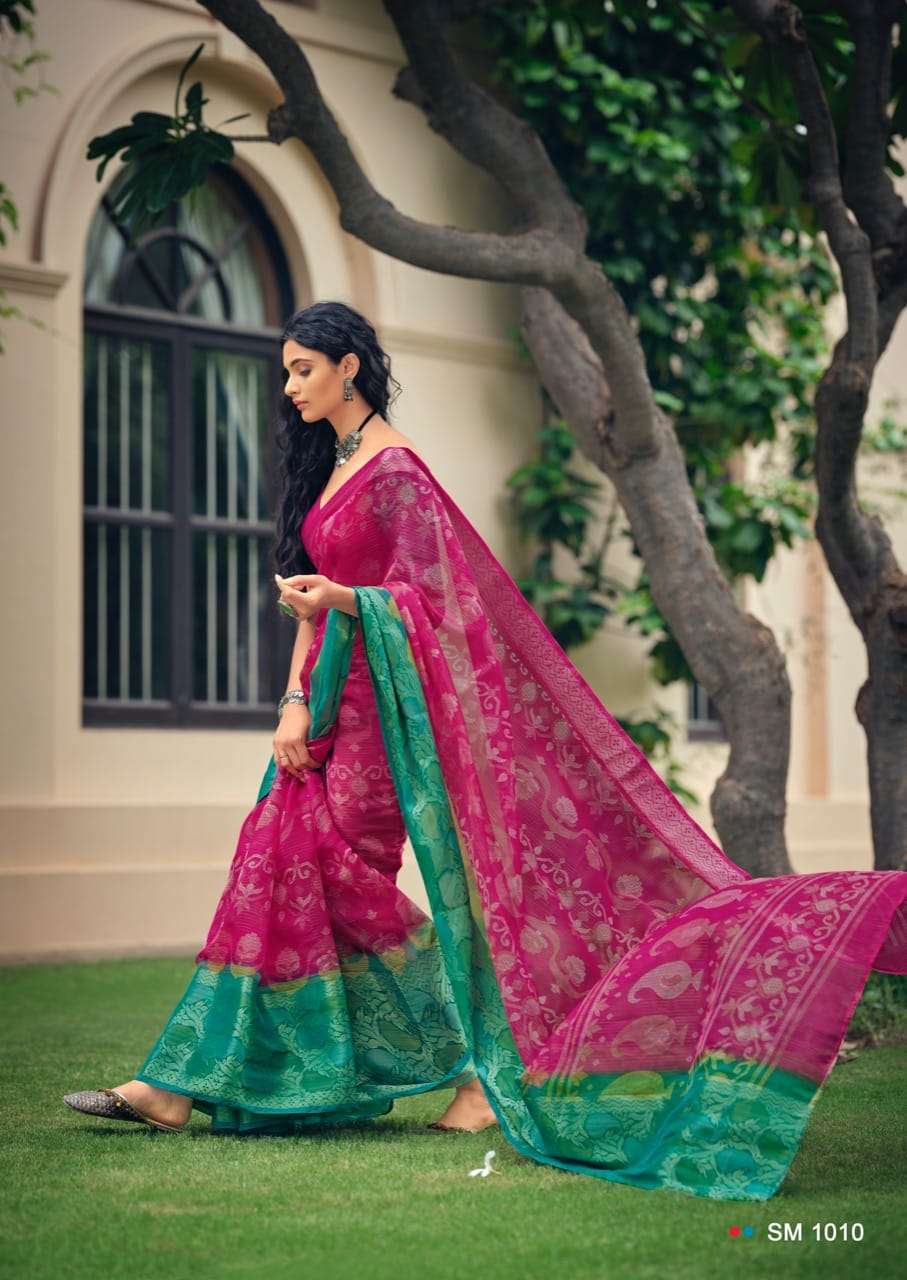 sr brand samaira series 7001-7010 Warm Silk Kanchi Border saree