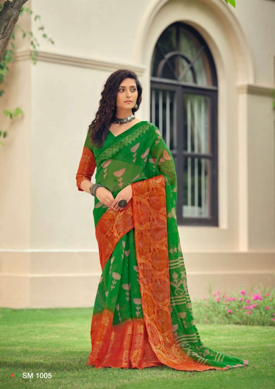 sr brand samaira series 7001-7010 Warm Silk Kanchi Border saree